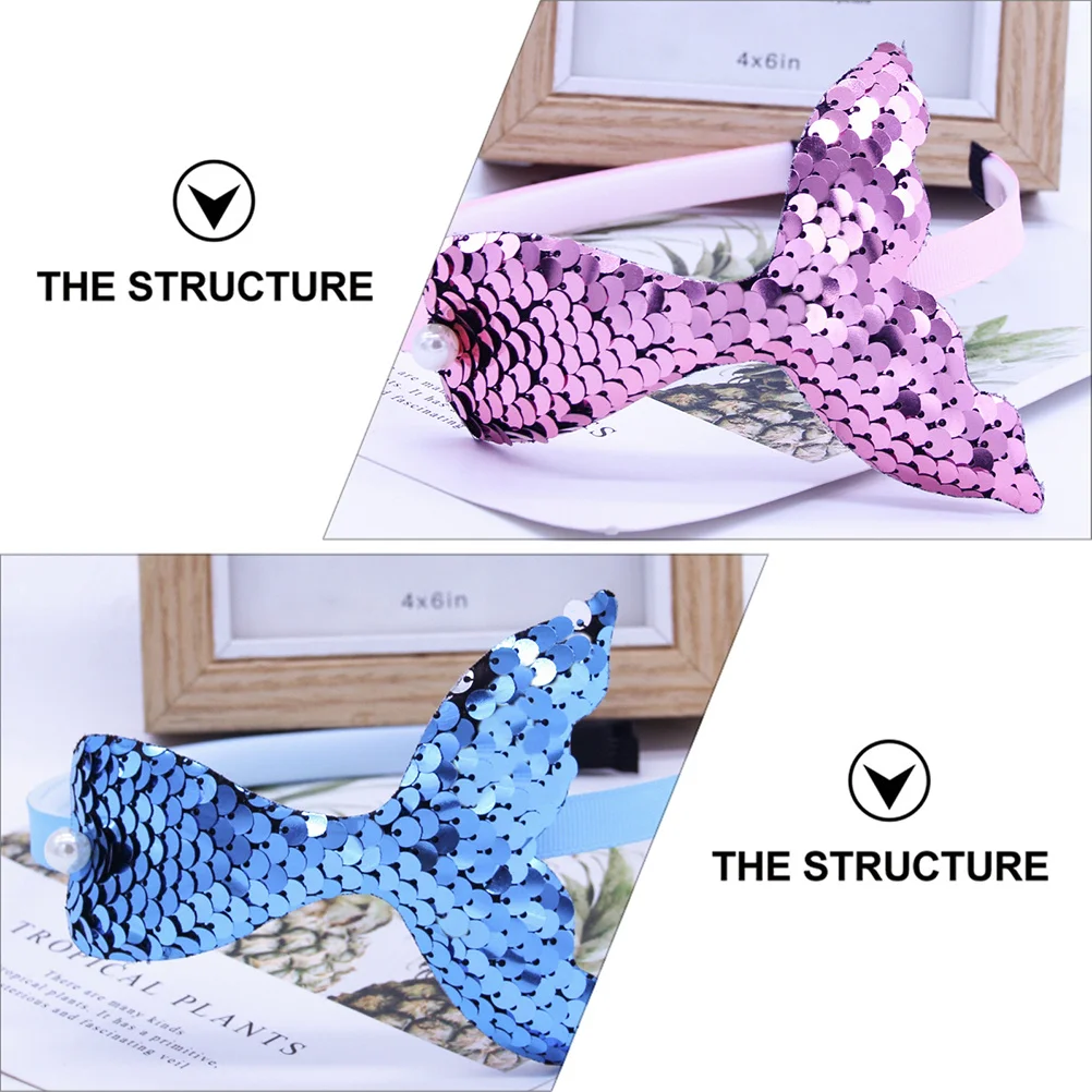 

6Pcs Mermaid Tail Hair Hoops Cosplay Headband Girl Headdress Party Accessories Gift for Kids Mermaid Tail Hair Hoop