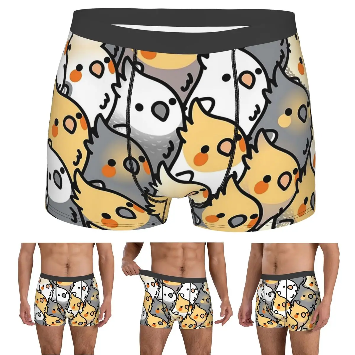 

Boxer Underpants Shorts Chubby Cockatiel Party Panties Men Comfortable Underwear for Homme Man Boyfriend Gifts