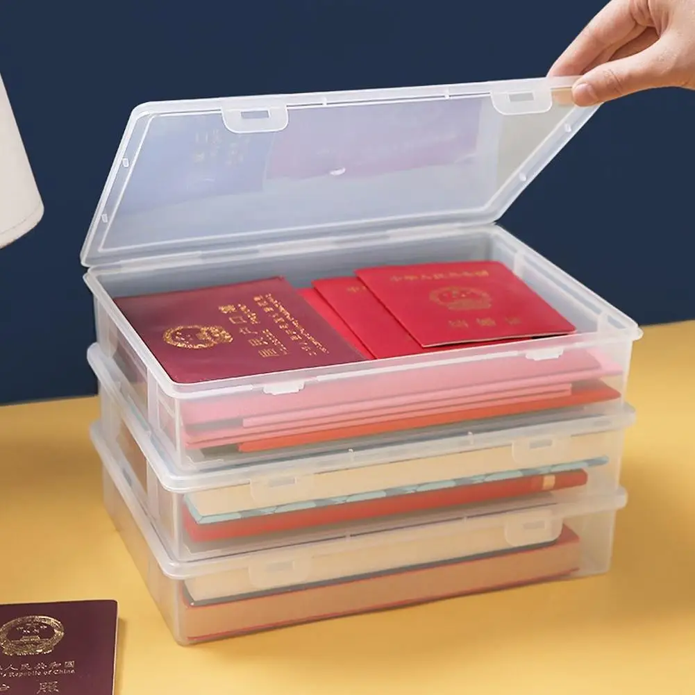 Plastic Box for Data Certificate Stationery Jewelry Portable Large Capacity A4 A5 File Organizer School Home Office Supplies