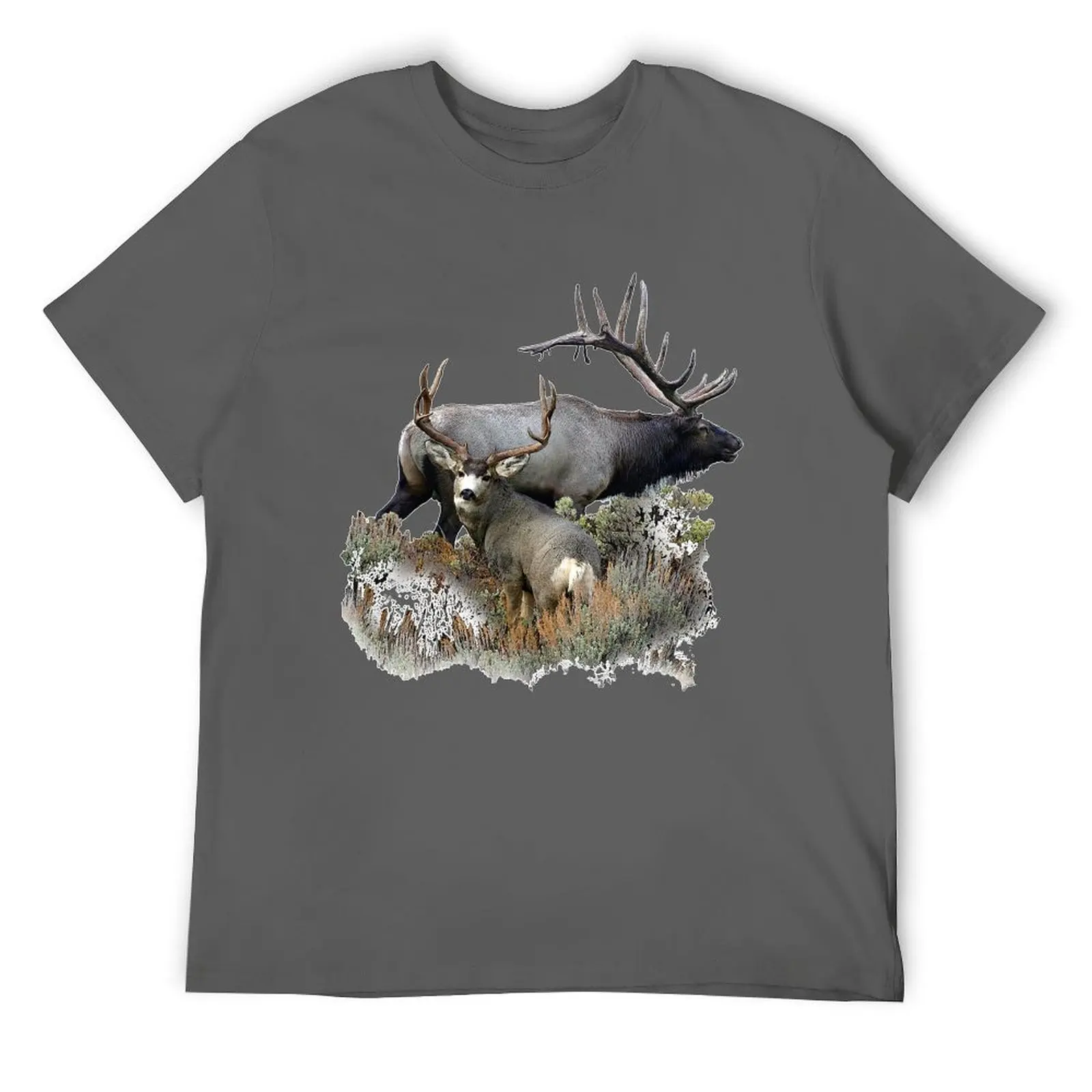 Bull elk and mule deer buck T-Shirt new edition vintage tees vintage graphic tee tshirts for men