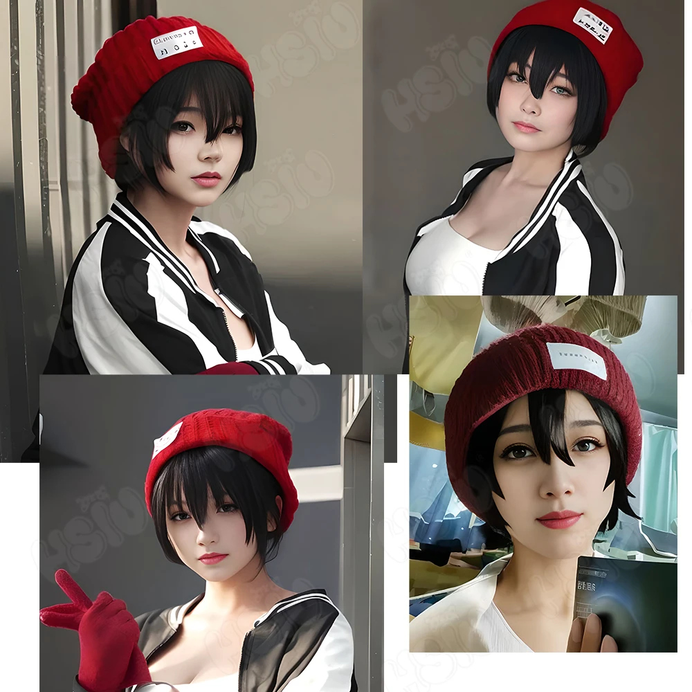 Fuuko Izumo Cosplay Wig Anime undeadunluck Cosplay Wig HSIU 30cm Black short hair Synthetic Wig+ Wig Cap