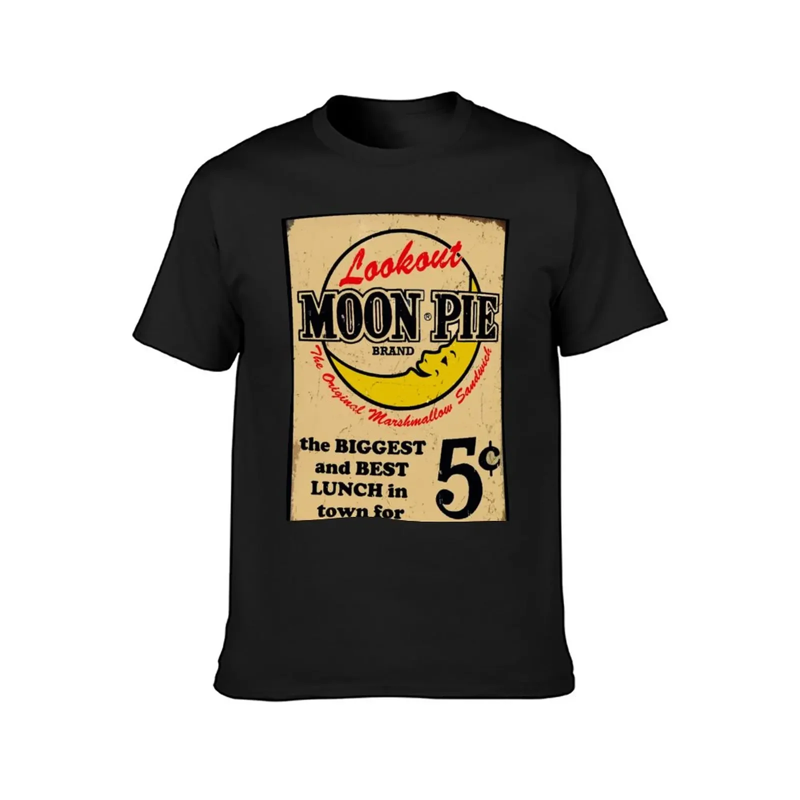 MOON PIE VINTAGE ADVERTISEMENT SIGN TYPOGRAPHY T-Shirt vintage clothes cotton graphic tees sports fans Short sleeve tee men