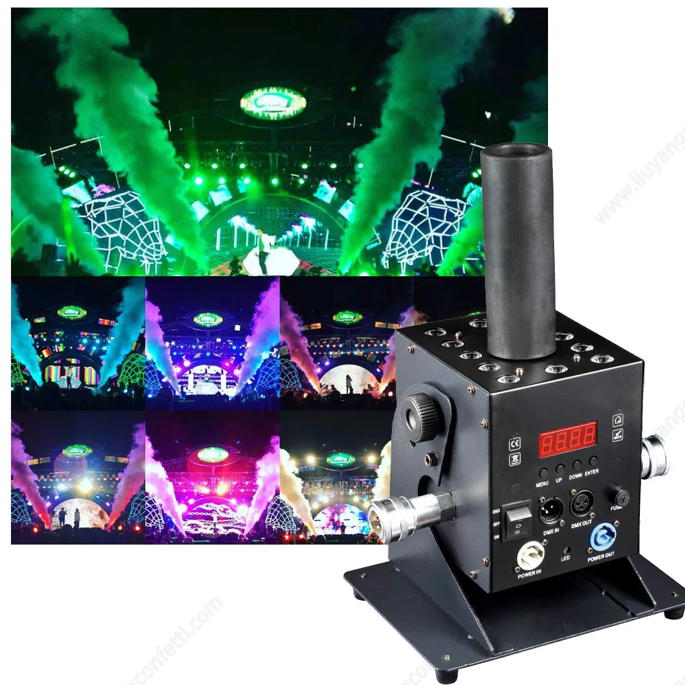 Co2 Jet Machine CO2 Cannon Power Control Cyro Blaster DMX512 LED Angle Adjuatble No Ice Seum Fog Machine DJ Stage Effect Spray