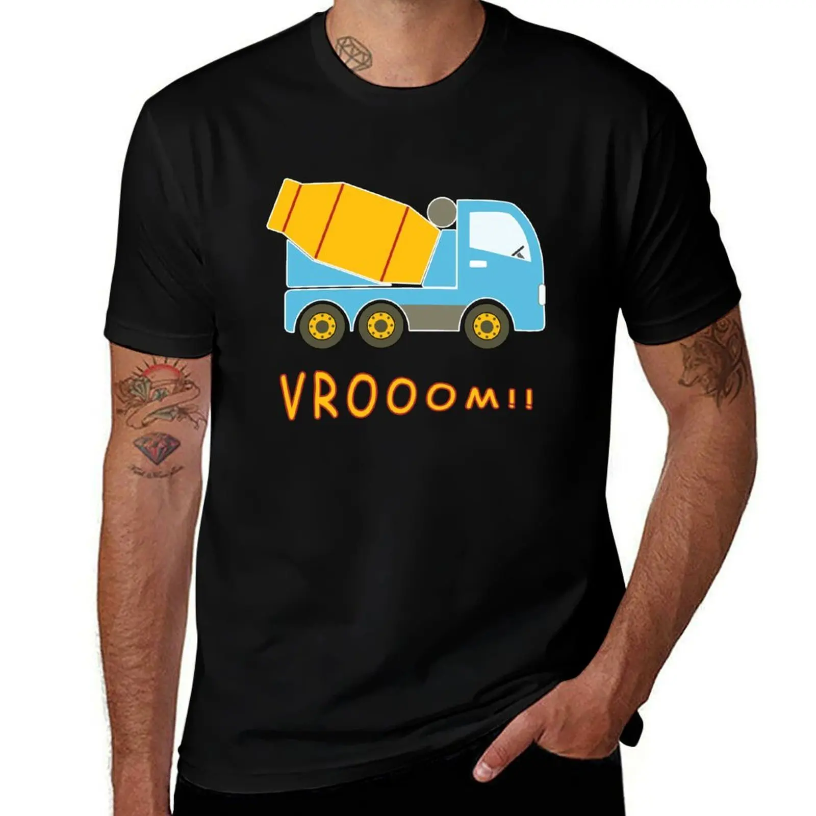 Cement mixer truck T-Shirt Soft Cotton Print T-Shirt