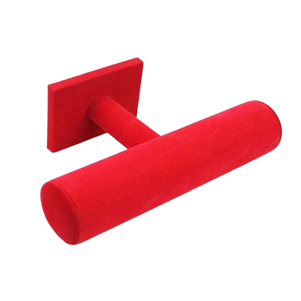 

Т-образная подставка для ювелирных изделий, красный однослойный элегантный органайзер, стеллаж для хранения браслета, ожерелья, часов, дисплея ювелирных изделий