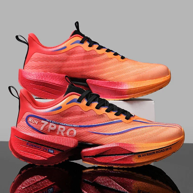 

Pop New Men's Carbon Plate Sneakers Outdoor Soft Sole Mesh Sports Shoes Running Shoes Light Anti-slip Casual Couple Tennis Shoes