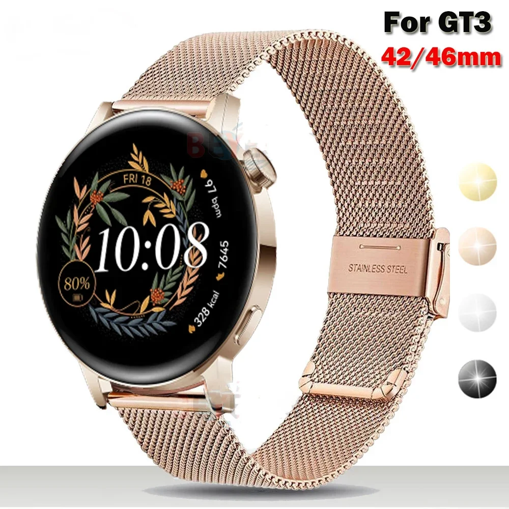 

Universal 20/22mm replacement strap for Huawei GT3 42mm/46mm smartwatch strap GT GT2 42mm Milan stainless steel strap