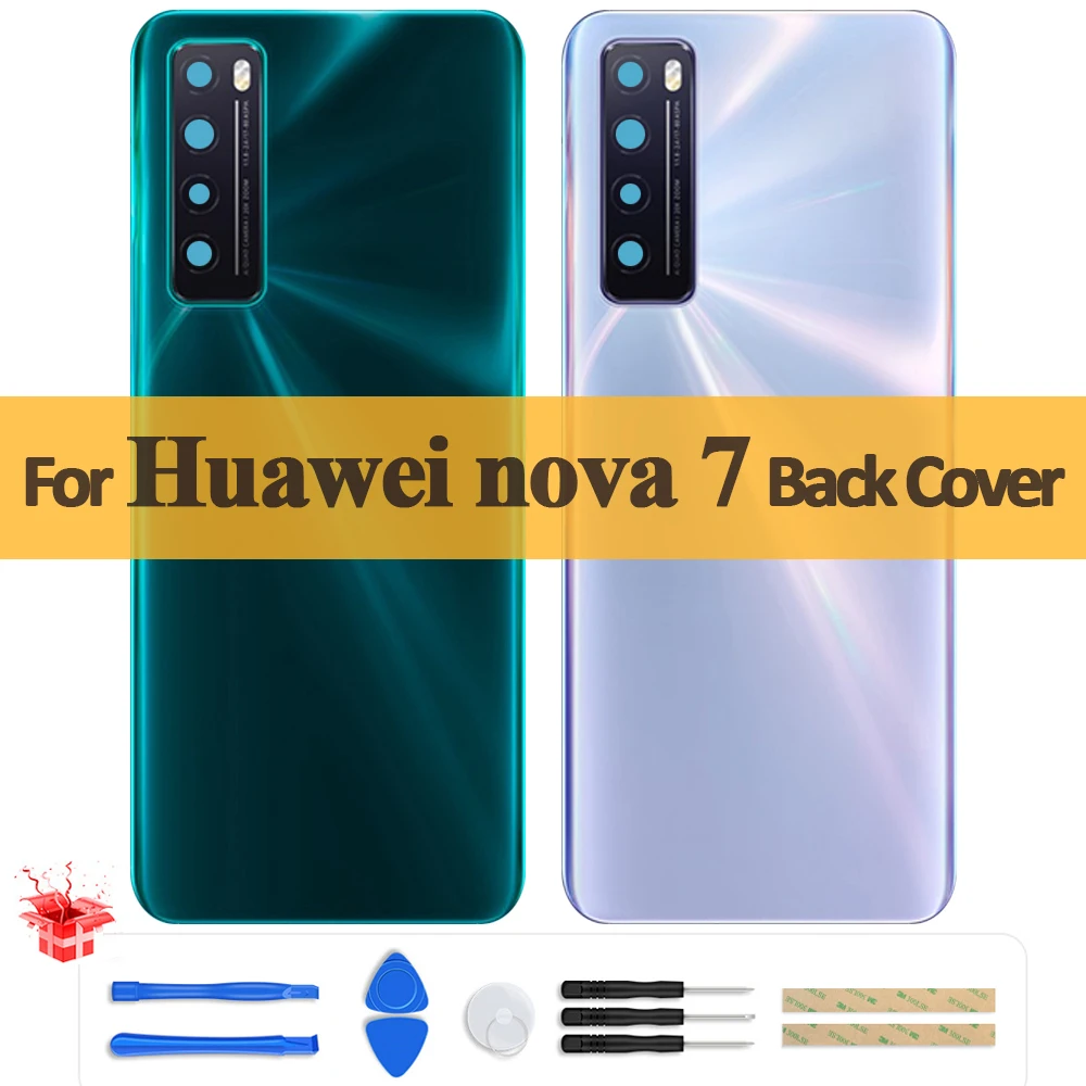 

AAA+ Back Battery Cover For Huawei nova 7 5G nova7 Back Cover Rear Door Housing JEF-AN00 NX9 AN20 Back Case Replacement Parts