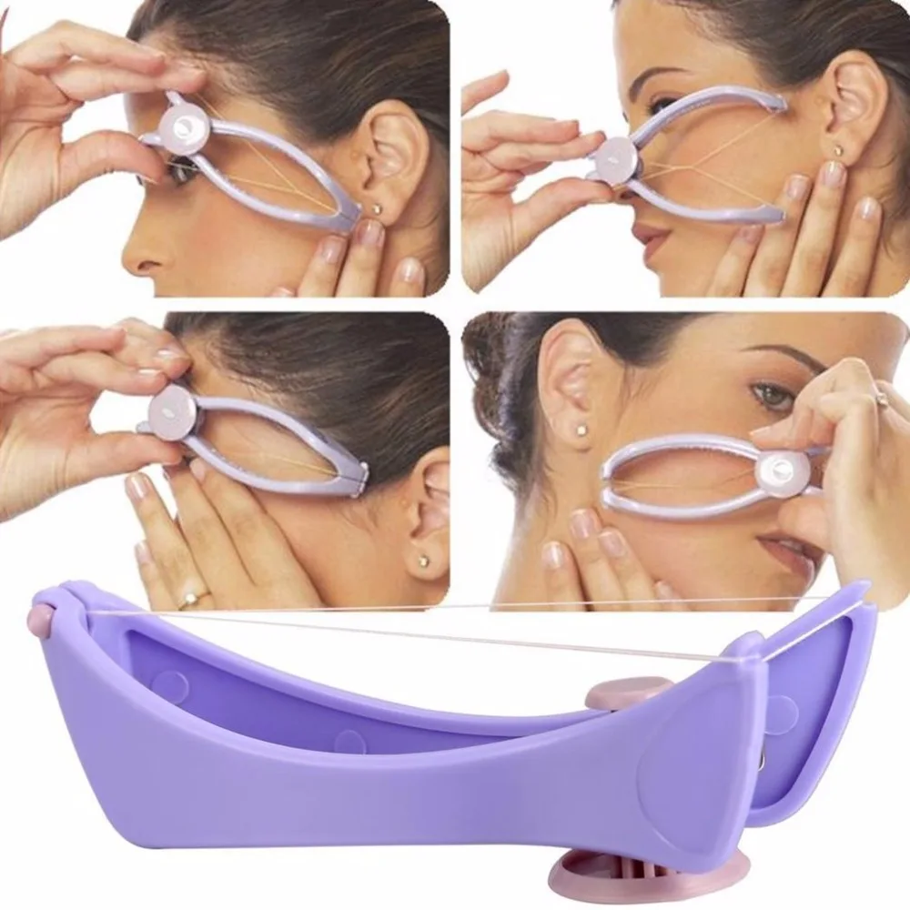 Women Hair Removal Epilator Mini Facial Hair Remover Spring Threading Face Defeatherer for Cheeks Eyebrow DIY Makeup Beauty Tool