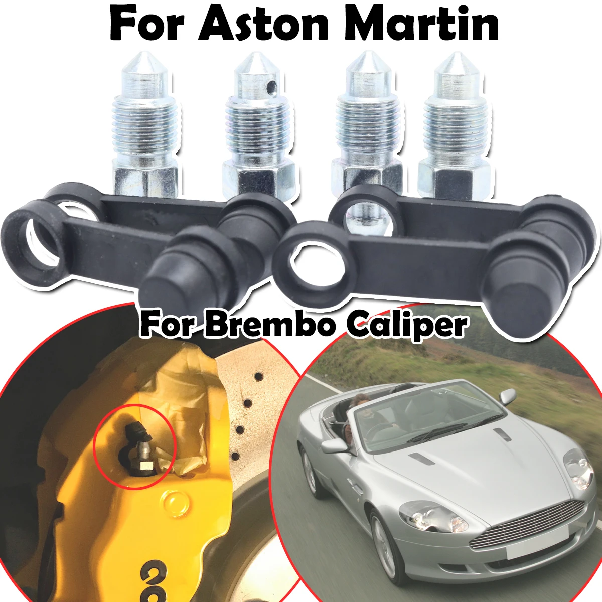 

For Aston Martin Vantage V12 /DB9 /V8 Vantage Car Rear Bleeder Valves and Rubber Dust Caps Left Right Caliper Bleed Nipple Screw
