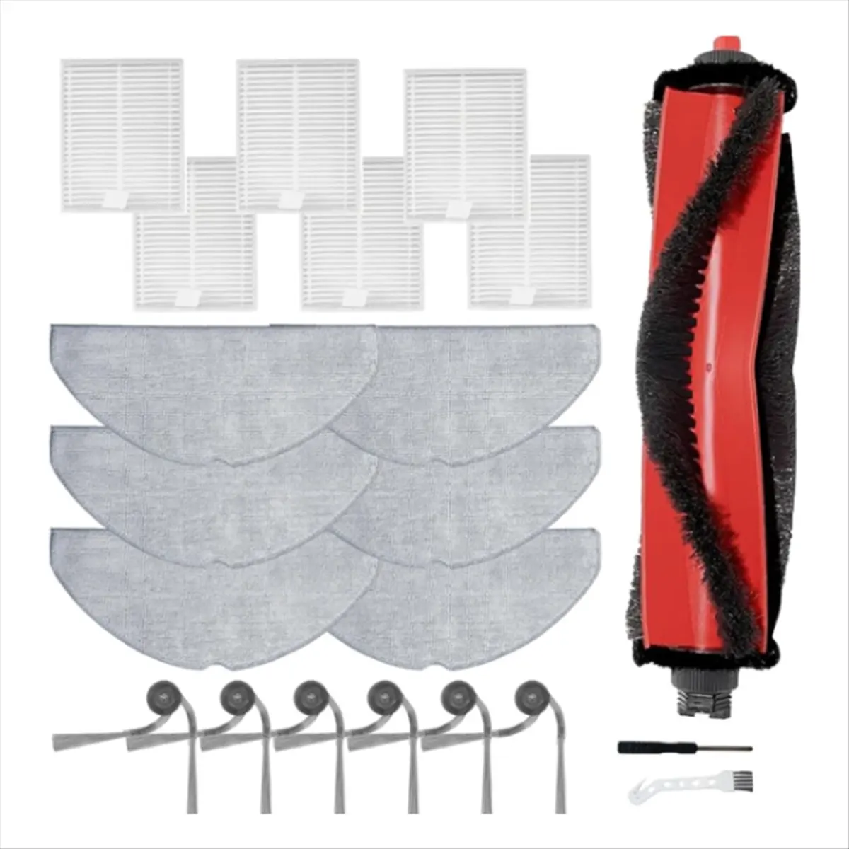 

21 шт. сменных запчастей для робота-пылесоса M5/M5+/L5: основная и боковые щетки, HEPA-фильтр, насадки для влажной уборки [запчасти mriae]