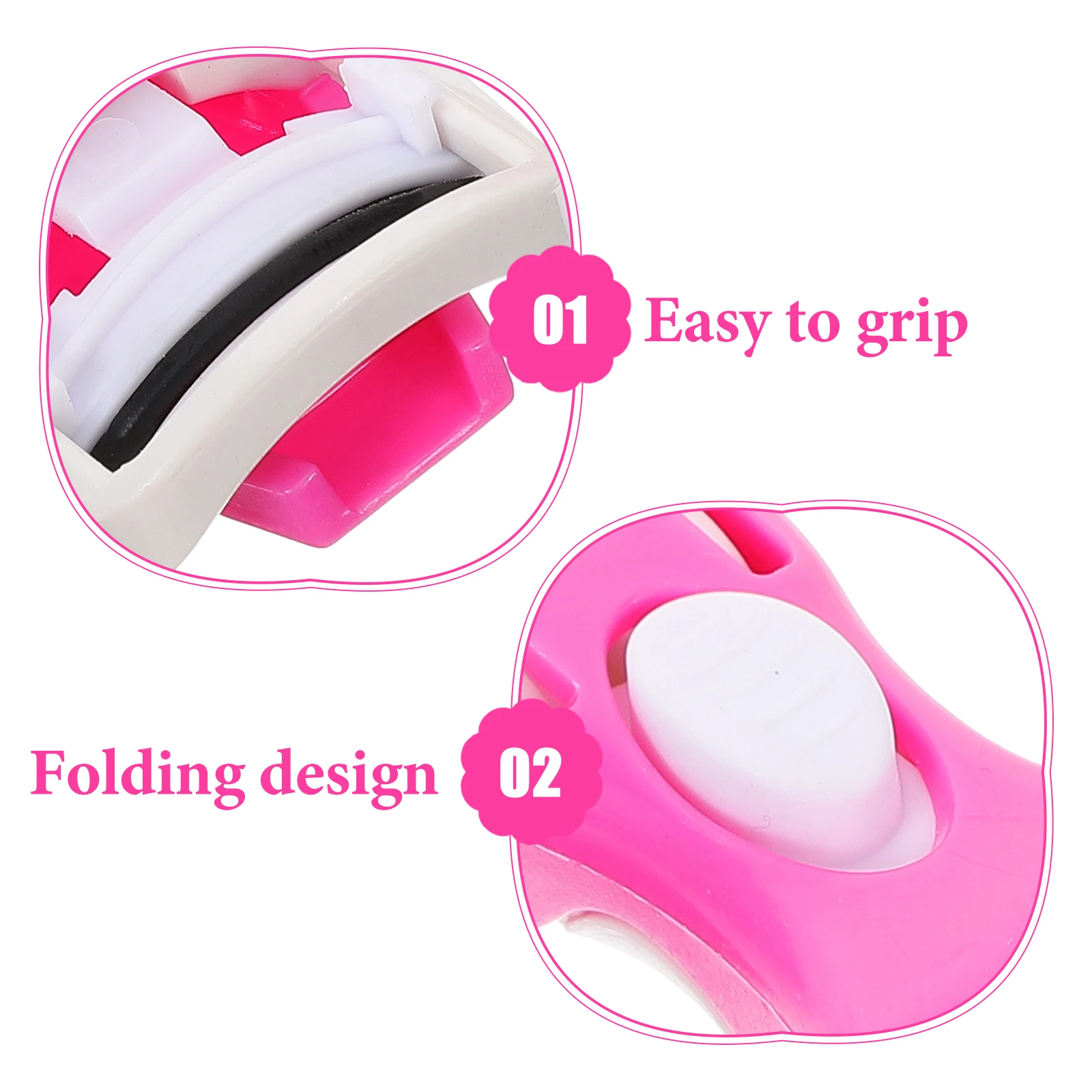 

10pcs Eyelash Curler Pink Manual Precision Tool Foldable Plastic Double Color Lashes Makeup Device Portable Refills