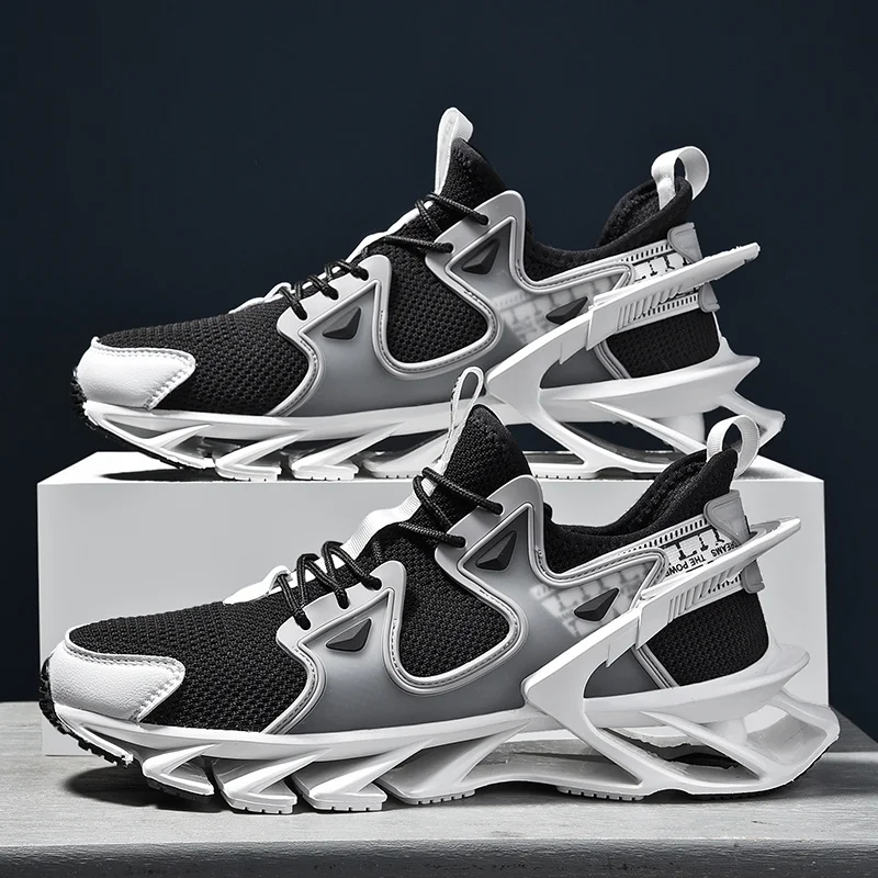 Lightweight Male Walking Shoes Stable Grounding Sole Comfortable Wearing Street Trendy Outdoor Daily Lace Up Sneakers