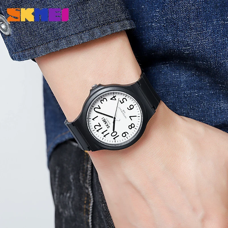 SKMEI 2108 Simple Waterproof Quartz Watch for Men Casual Mens Wristwatches Shockproof Ultra-thin Sports Clock 1419 Reloj Hombre image 4