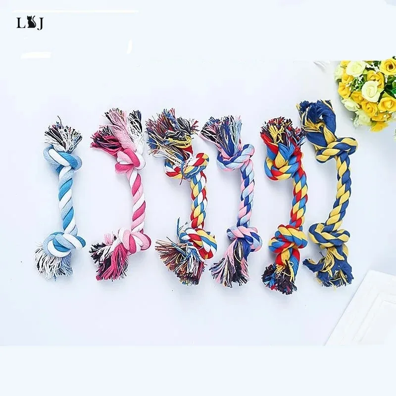 1 Pc Dogs Toys Puppy Cotton Chew Rope Knot Toy Durable Braided Dog Toys Dog Cleaning Teeth Braided Bone Rope Juguetes Para Perro