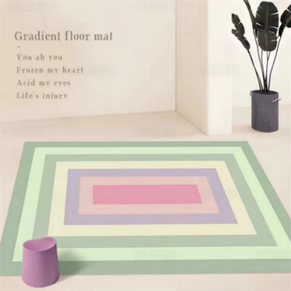 

VIKAMA Gradient Multi Layer Living Room Rug Non Slip Soft Bedroom Study Hallway Rug Ins Style Home Decor Artistic Rug