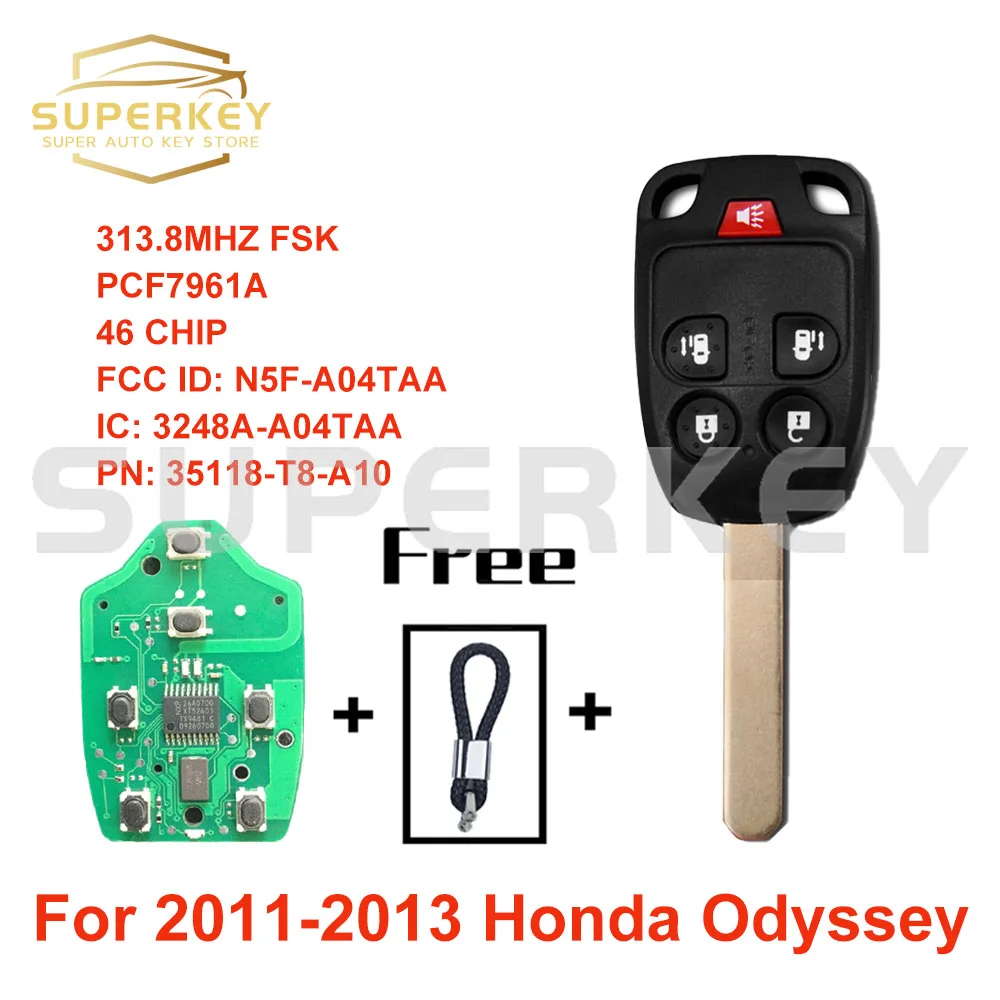 

SUPERKEY 313,8 MHZ FCC ID N5F-A04TAA 3248A-A04TAA PCF7961A 46 CHIP 5F-A04TAA дистанционный ключ для Honda Odyssey 2011 2012 2013