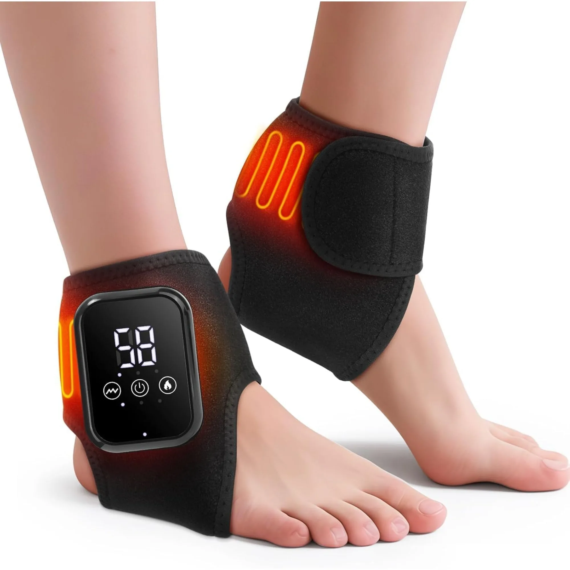 

1 шт. беспроводная грелка для лодыжки с массажем, USB перезаряжаемый массажер для лодыжки для облегчения боли, массажер для лодыжки с подогревом