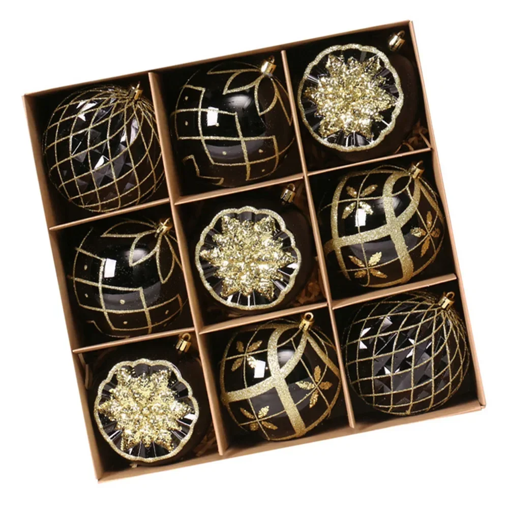 Tis the Season Celebrate with a Stunning Pack of Nine Colorful Decorative Christmas Balls (Each at a Festive Size of 10CM)