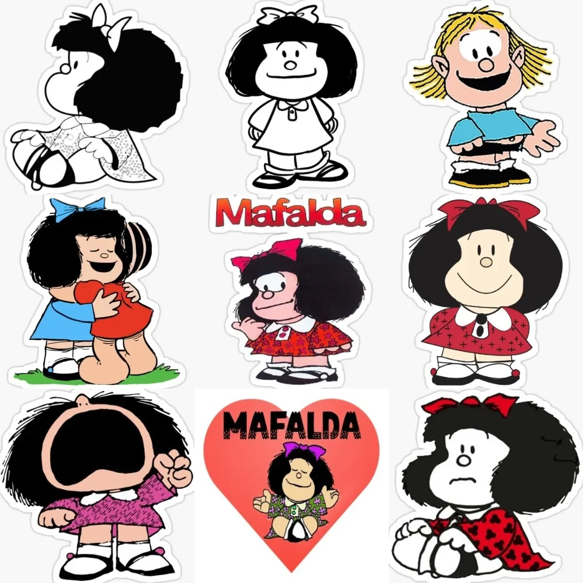 

Cute Mafalda Funny Sticker for Covered Scratch Decorate Car Window Laptop Camper Wall Room Door Bicycle Fridge Table Helmet