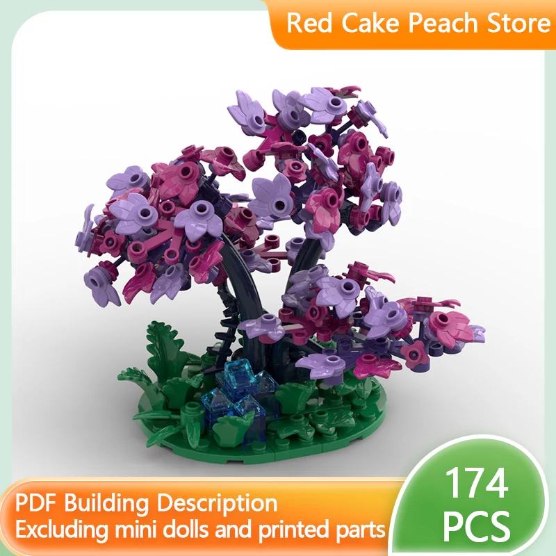 

City Street View Model MOC Building Bricks Dark Blue And Purple Tree Modular Technology Children Holiday Gifts Assemble Toy Suit