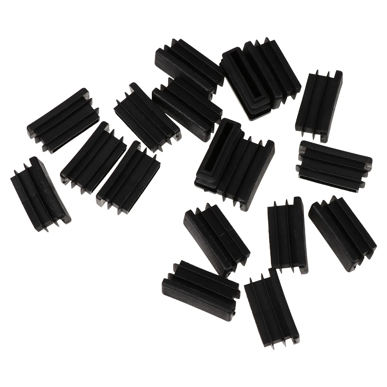 100Pcs Ribbed Furniture Leg Plugs Table Chair Foot Covers Square PVC Plastic End Caps Tubing Insert End Cap Chair Glide