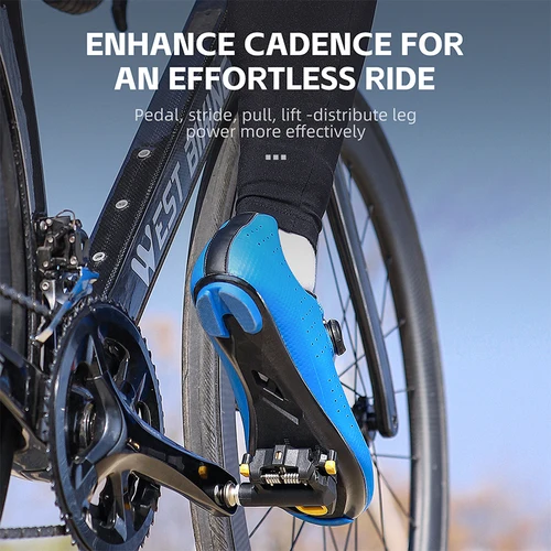 Imagen 2 del producto WEST BIKING-pedales de bloqueo para bicicleta de carretera, tacos de rodamiento para ciclismo, Pedal sin clip para sistema SPD SL con placa de bloqueo