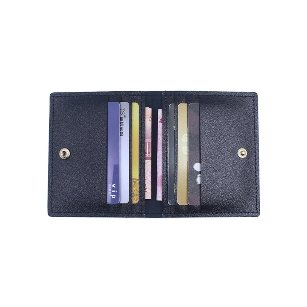 Portable Pu Leather Card Bag Compact Anti Demagnetization ID Card Case Slim Multi Card Slot Coin Pouch Simple