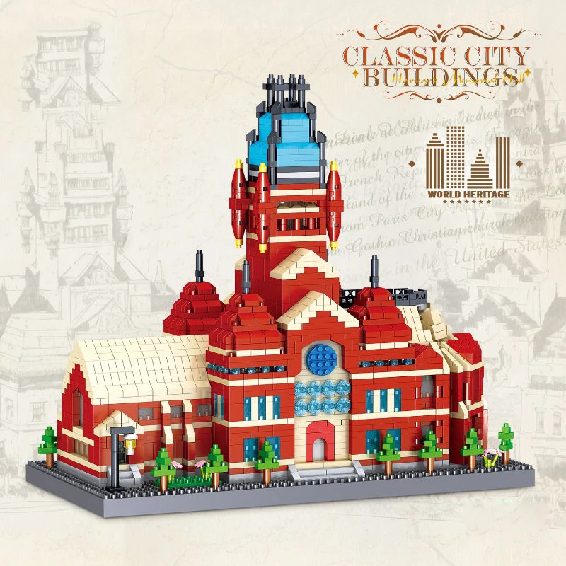 Harvard University Memorial Hall Bausteine Weltberühmte Street View Architektur Montage Ziegel Spielzeug Geschenke für Kinder Erwachsene