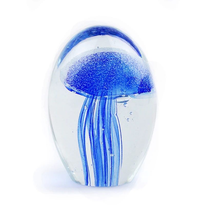 

Colorful Luminous Jellyfish Figurines Colored Glass Jellyfish Model Paperweight Aquarium Aquarium Ornament Fengshui Home Decor