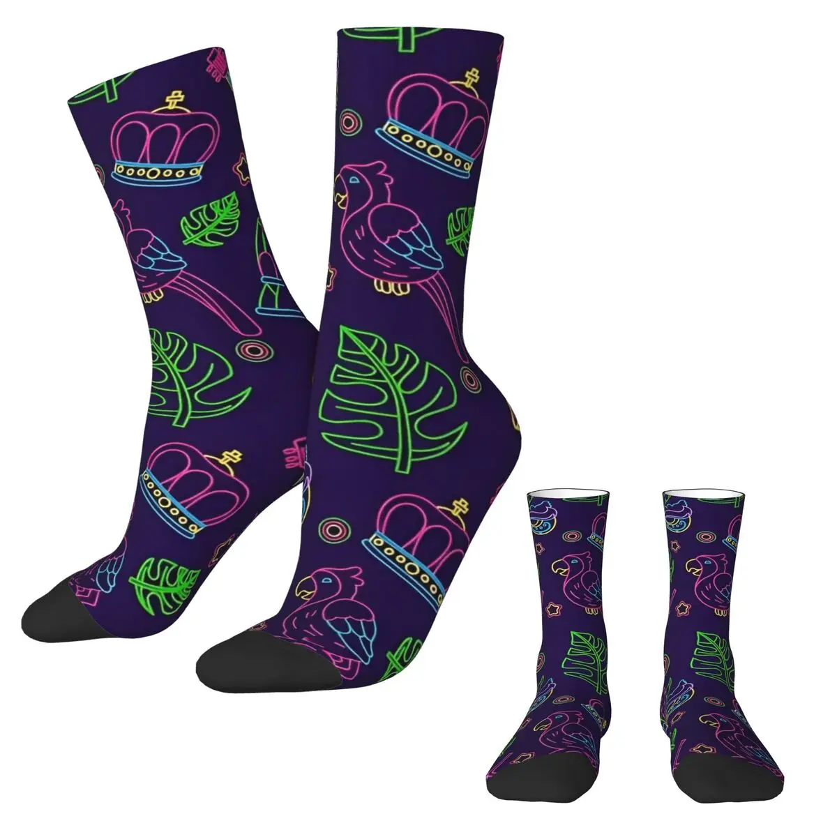 

Mardi Gras 2025 Print Stockings Men Socks Medium Soft Harajuku Socks Spring Running Anti Bacterial Printed Socks Gift