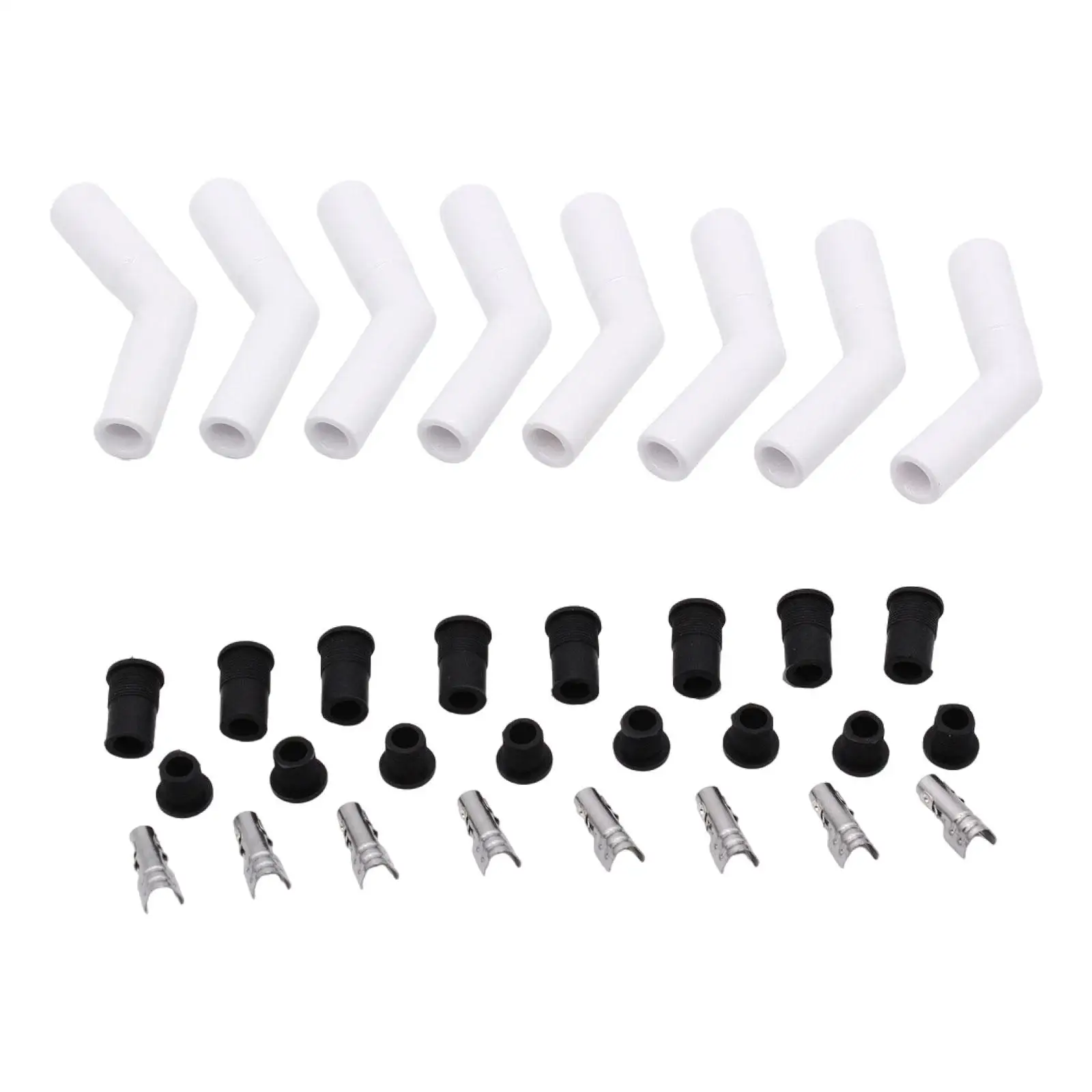 8 Pieces Ceramic Spark Plug Boot Kit Simple Installation Silicone Plug