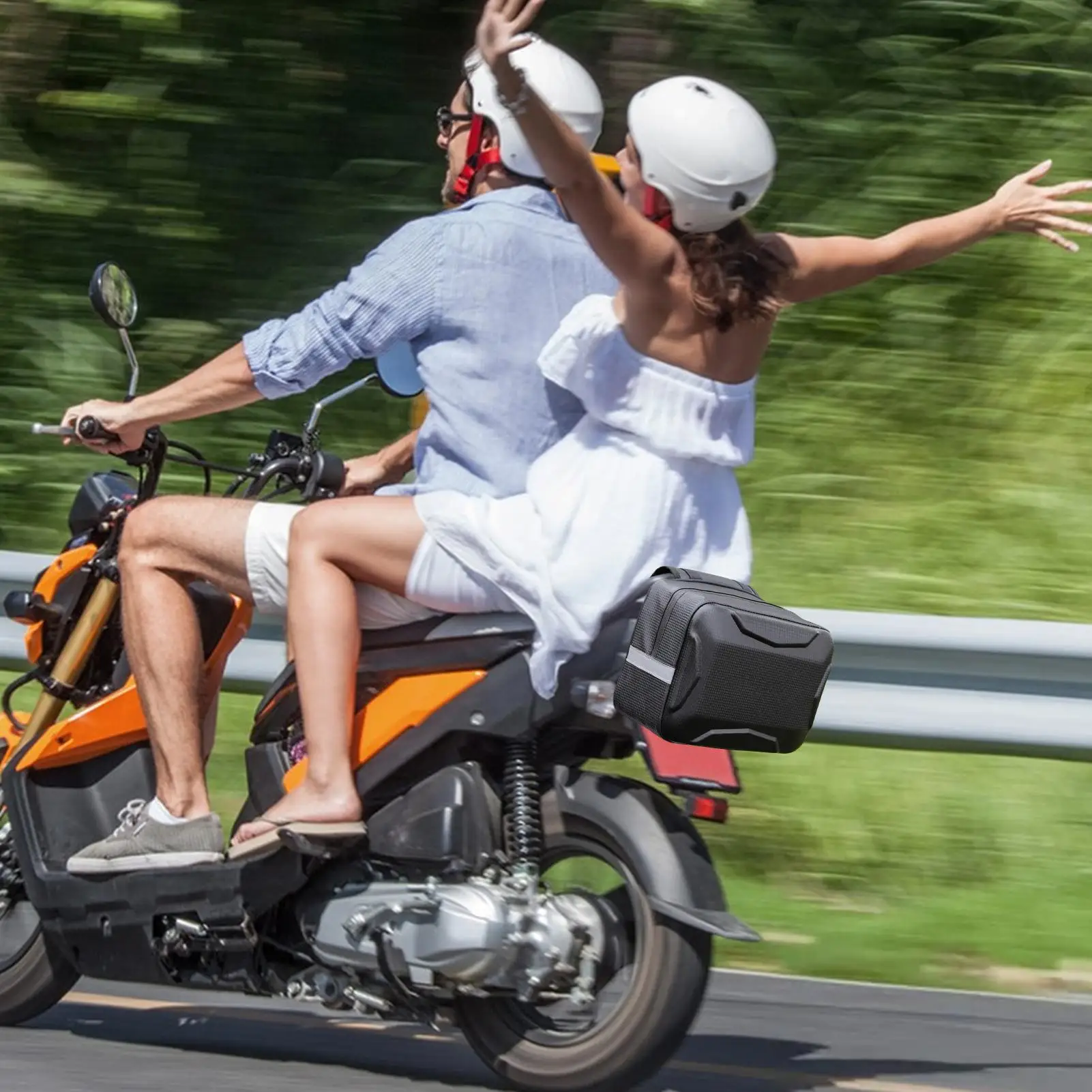 E-الدراجة مسند الظهر حقيبة هارد شل مقاوم للماء Ebike جذع السلة السلامة عاكسة قشرة صلبة مركبة كهربية حامل الحقائب ل #3