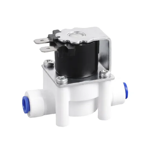Imagen 1 del producto Válvula Solenoide de plástico para sistema de ósmosis de agua, controlador eléctrico de 24V CC, conexión rápida de manguera para sistema de ósmosis RO, PE de tubo OD 1/4 ""y 3/8""