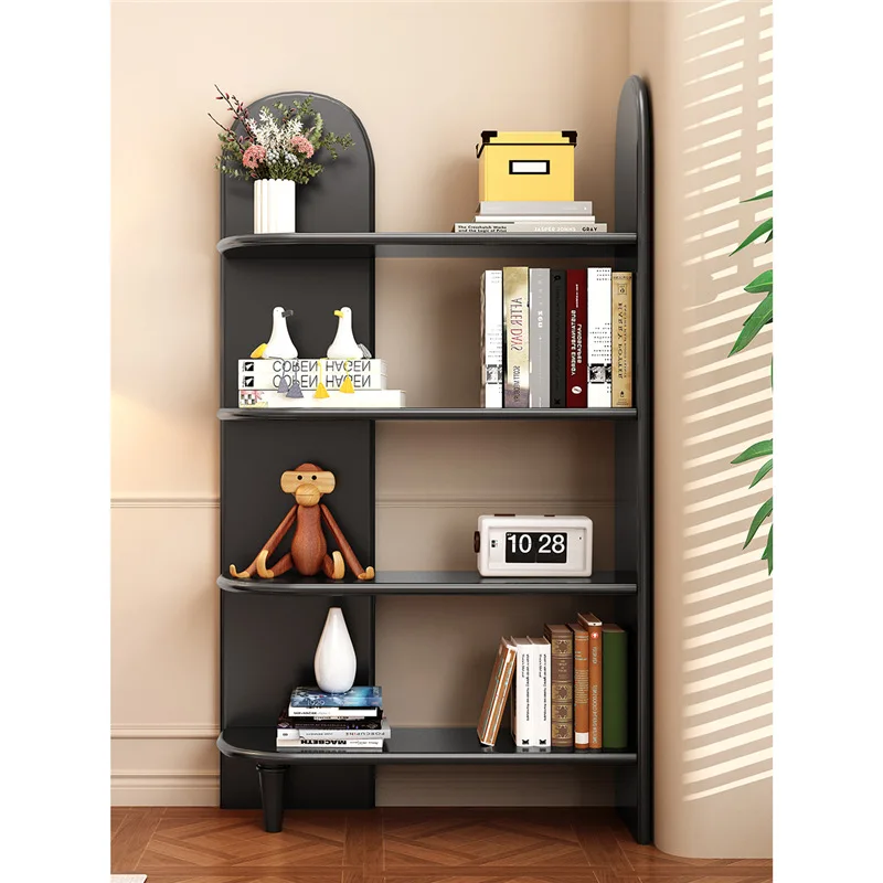 Nordic walnut solid wood floor-to-ceiling flower stand Middle antique living room storage rack Corner storage Corner bookcase