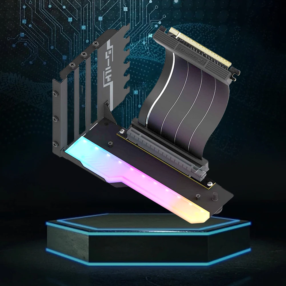 15cm PCI-E 4.0 X16ライザーケーブル付き垂直グラフィックカードホルダーキット、ビデオカードサポートキット、GPUマウントグラフィックカードブラケット