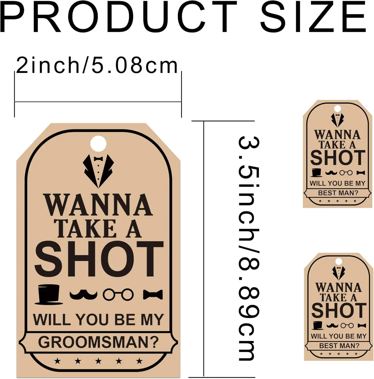 10 مجموعات من بطاقات اقتراح رفقاء العريس 8 هل ستكون بطاقات رفقاء العريس، 2 × 3.5 بوصة