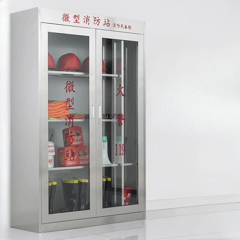 Stainless steel fire cabinet, emergency material full set of equipment cabinet, fire extinguisher storage cabinet, shopping mall