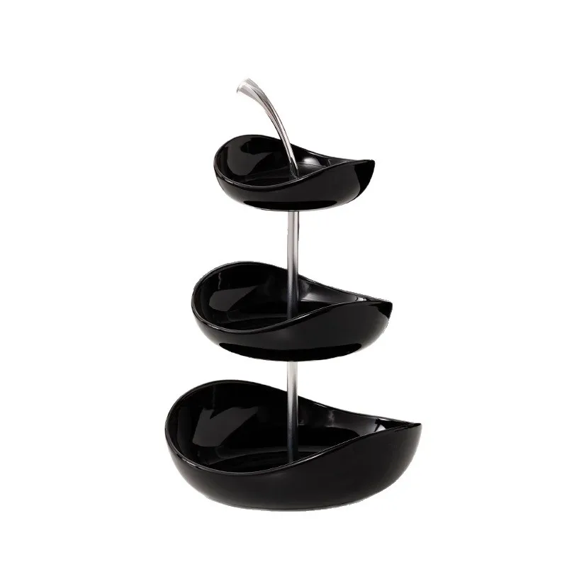 

Ceramic fruit plate, living room candy snack plate, multi-layer high-end fruit plate