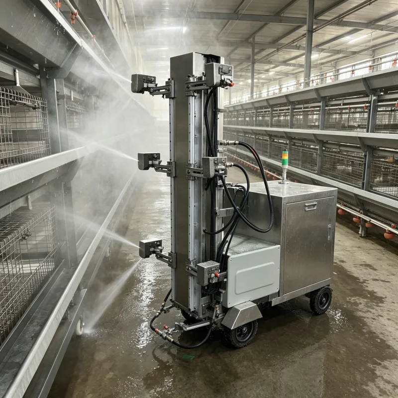 Multi‑Nozzle Smart Poultry Cage Cleaning Robot Robotic High‑Pressure Washing Device For Chicken Farm Coop Sanitation