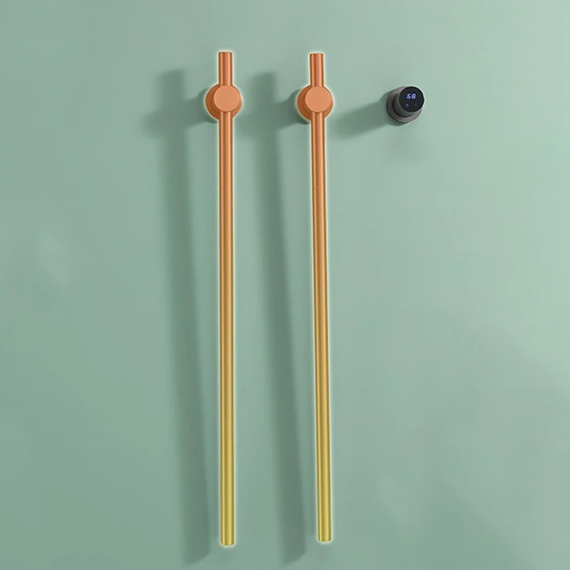 سخان المناشف الكهربائية مع مؤقت مدمج 2 قضبان رفوف مناشف كهربائية من الفولاذ المقاوم للصدأ للحمام جبل مخفي