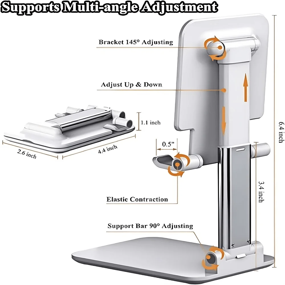 조절 가능한 탁상용 휴대폰 거치대 – 접이식 & 휴대용 홀더 (아이폰 16, 15, 14, 13, 12 및 안드로이드 호환) 가족 및 친구를 위한 최고의 선물