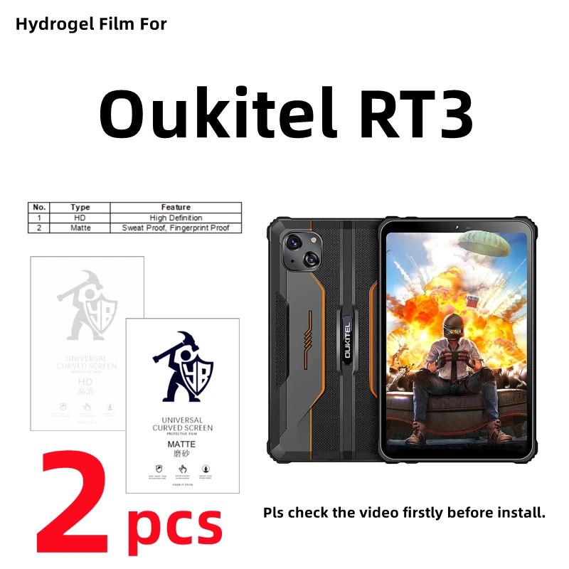 2pcs HD Hydrogel Film For Oukite RT3 Matte Screen Protector For Oukite RT3 Clear/Frosted Protective Film