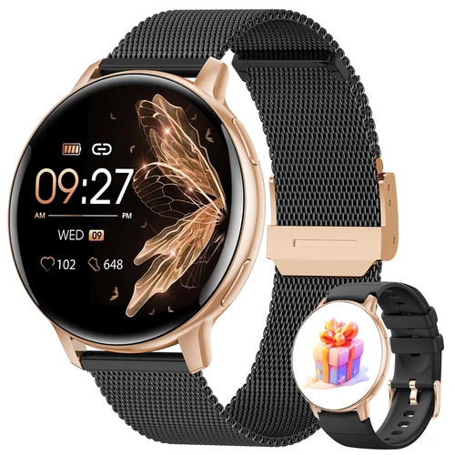 Nuevo reloj inteligente con llamada Bluetooth para mujer, relojes de acero con esfera personalizada, rastreador de actividad/deporte para hombre, reloj inteligente con ritmo cardíaco para Android IOS