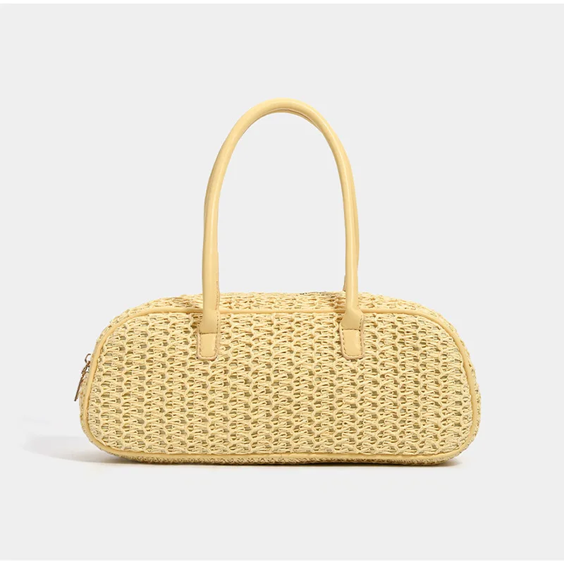 

Brand Fashion Straw Bag Highend Elegant Handbag Niche Versatile Underarm Bag Leisure Seaside Vacation Beachbag Daily Shoulderbag