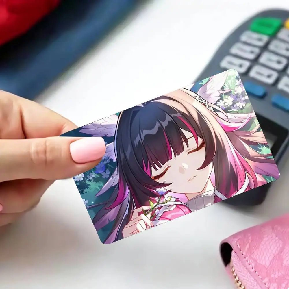 CUTE Genshin C-Columbina 4pcs 1Set Card Stickers Small Waterproof Chip 4PCS Card Sticker