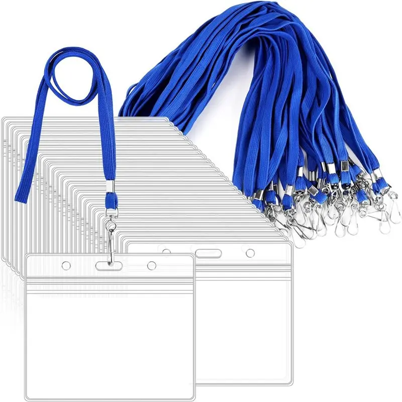 Ef-para escritórios, escolas, voluntários de trabalho compatíveis 20 peças de plástico transparente horizontal porta-identifios de nome colhedores