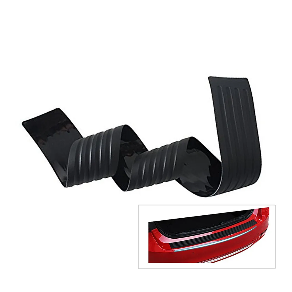 104x8cm Universal Car Door Sill Protector Guard Rubber Anti-Scratch Matte Surface Non-Slip Groove Design Easy Install Uv