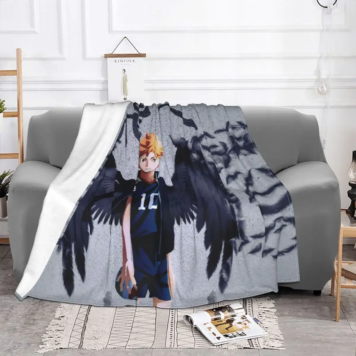 Hinata Shouyou Wool Blanket Haikyuu Japanese Anime Creative Throw Blanket for Home Bedspread