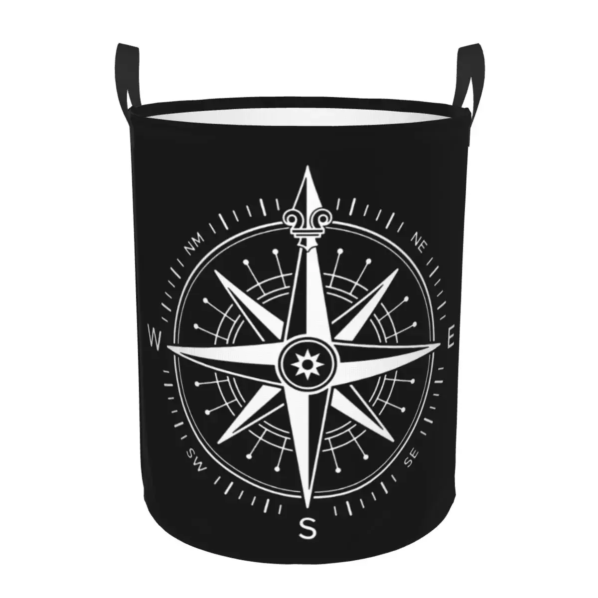 Vintage Nautical Compass Laundry Hamper Large Clothes Storage Basket Captain Anchor Boat Toy Bin Organizer for Nursery